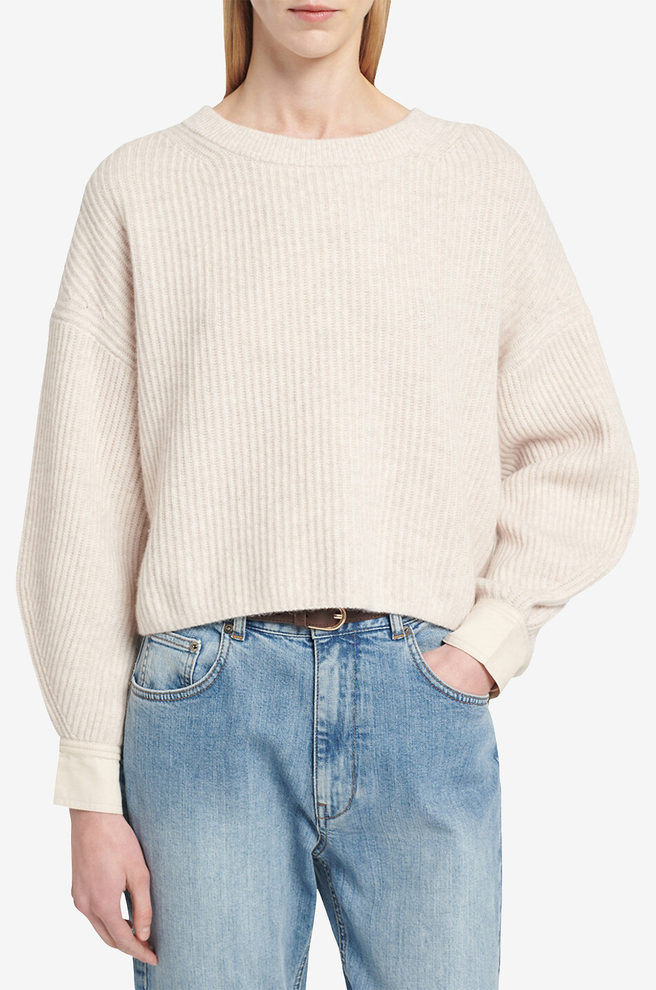 Pullover mit Rundhalsausschnitt aus Merinowolle Alba