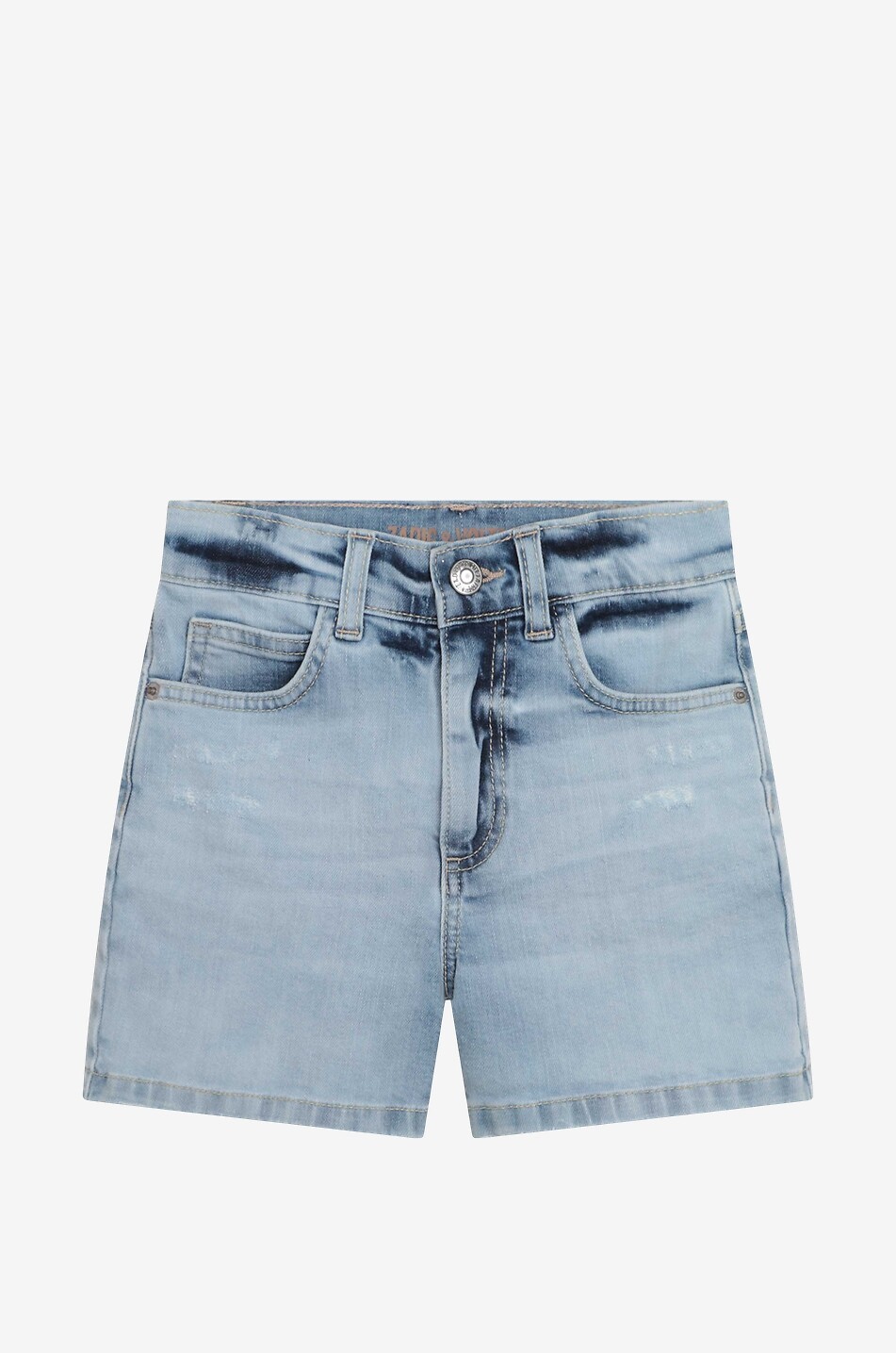 Girl's distressed denim shorts