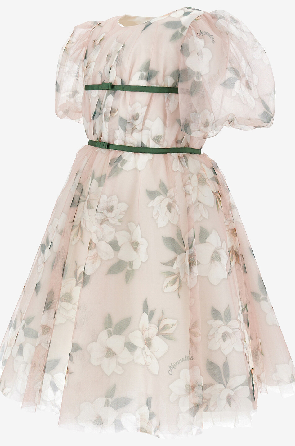 Mädchen-Kleid mit Puffärmeln und Blütenprint