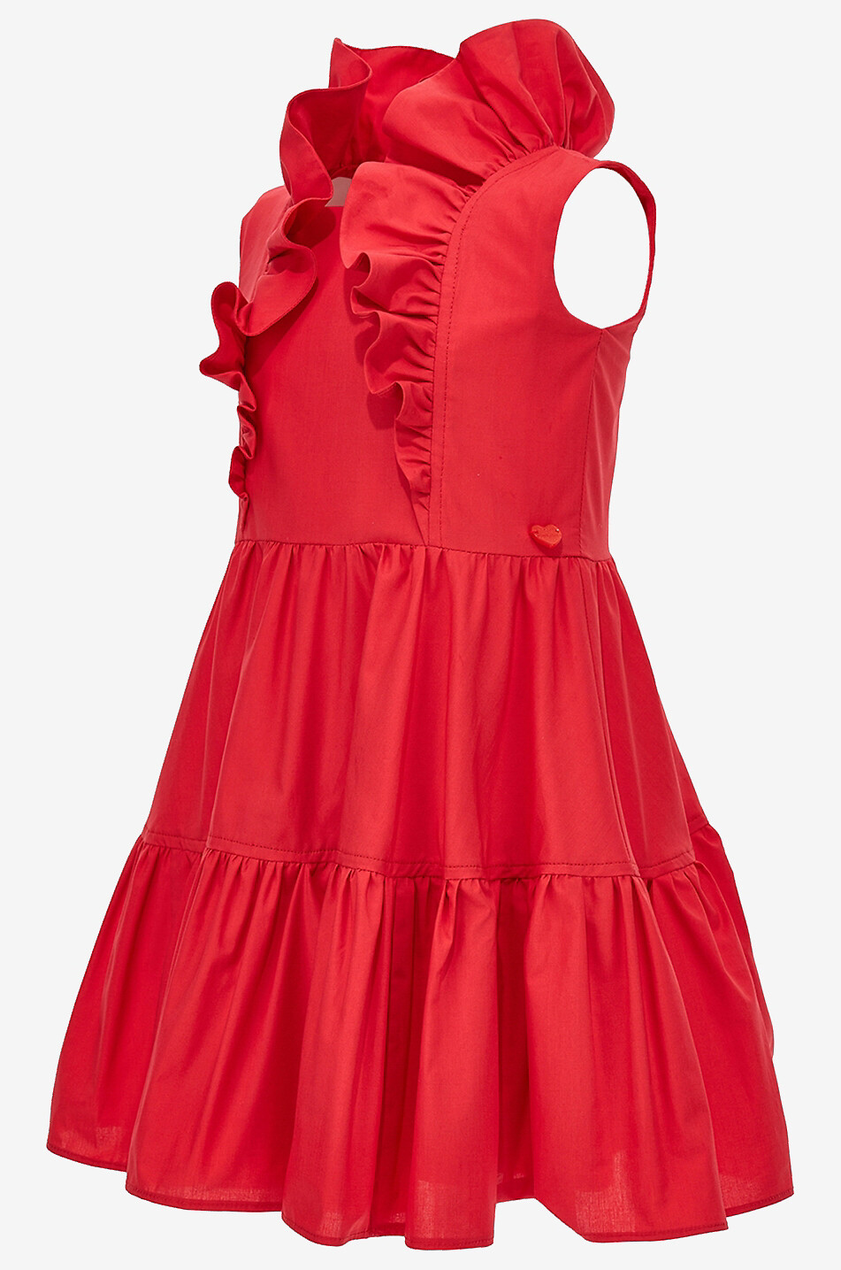 Ärmelloses Stufenvolant-Mädchenkleid