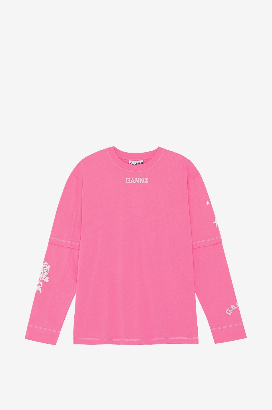 Langarm-T-Shirt mit Print GANNI ROSES