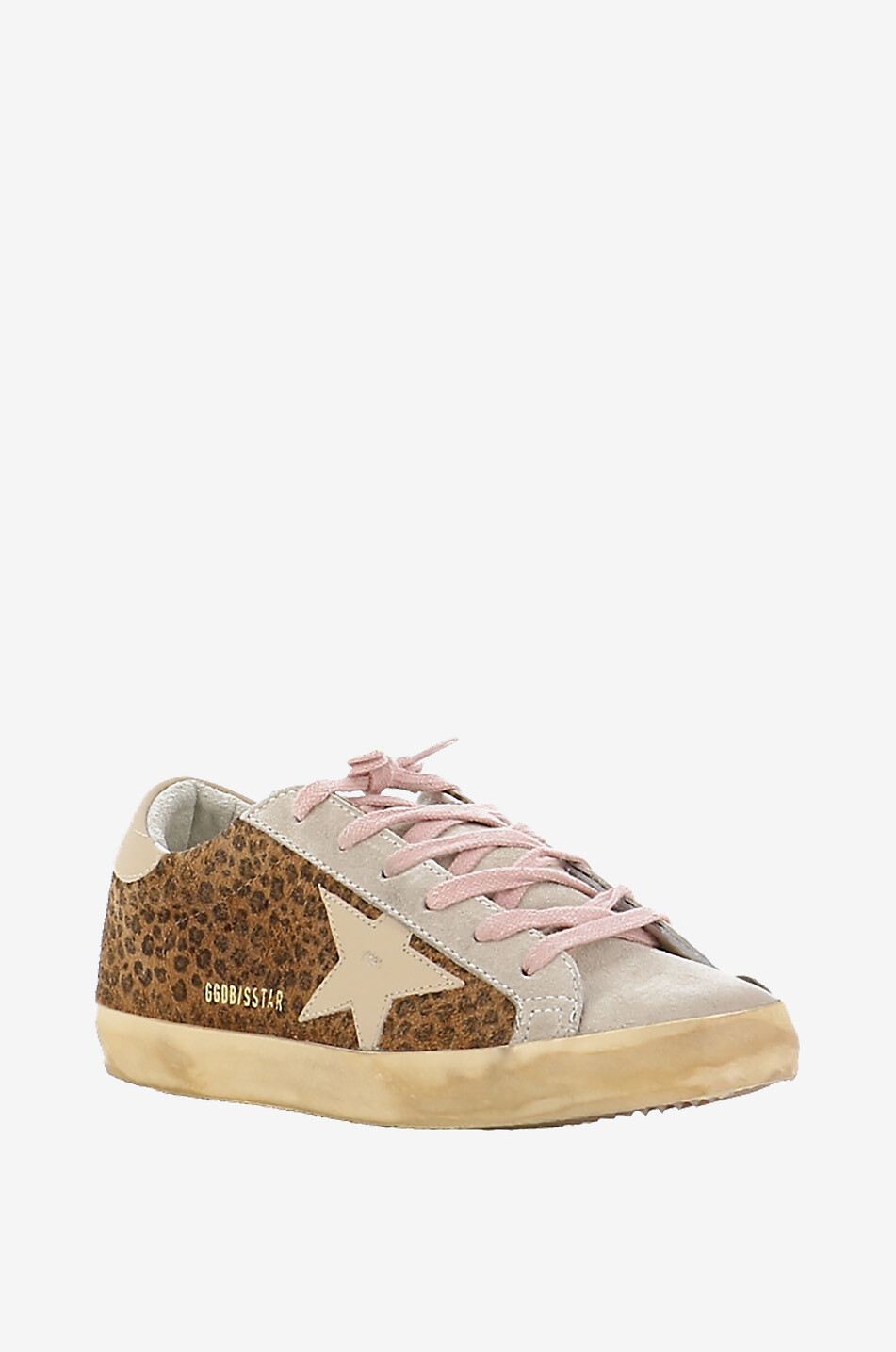 GOLDEN GOOSE Baskets basses à lacets détail léopard Super-Star Femme MARRON 1