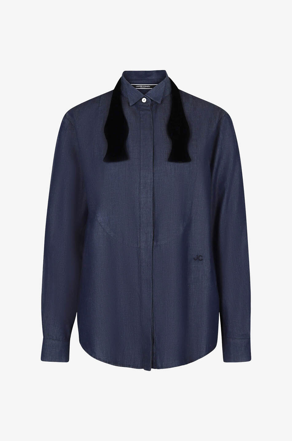 JACOB COHEN Chambray-Hemd im Smoking-Stil mit Fliege Damen DUNKELBLAU 1