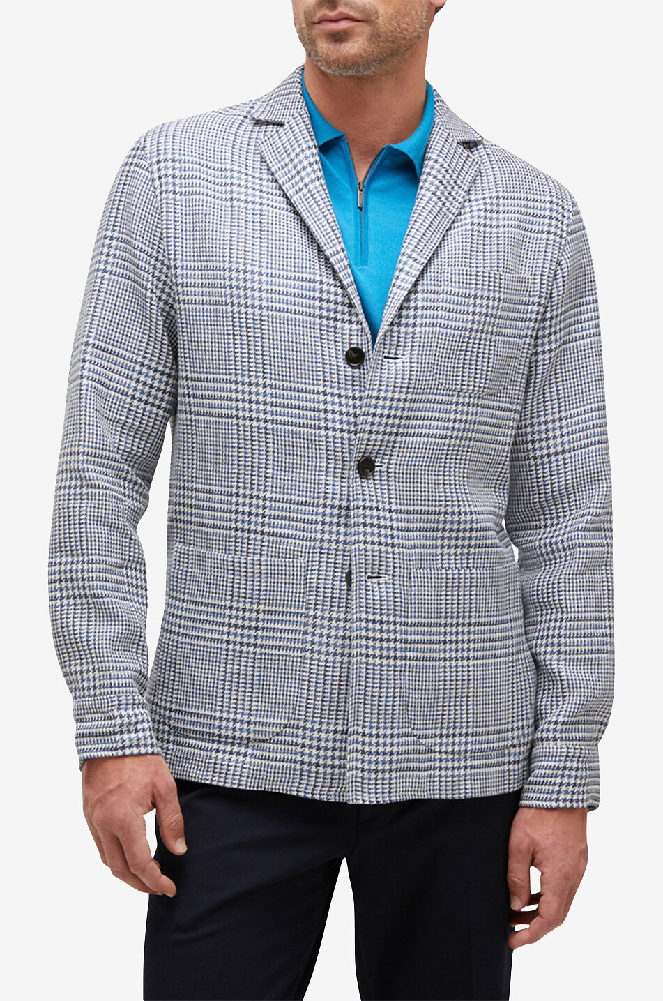 Linen and cotton checked balzer