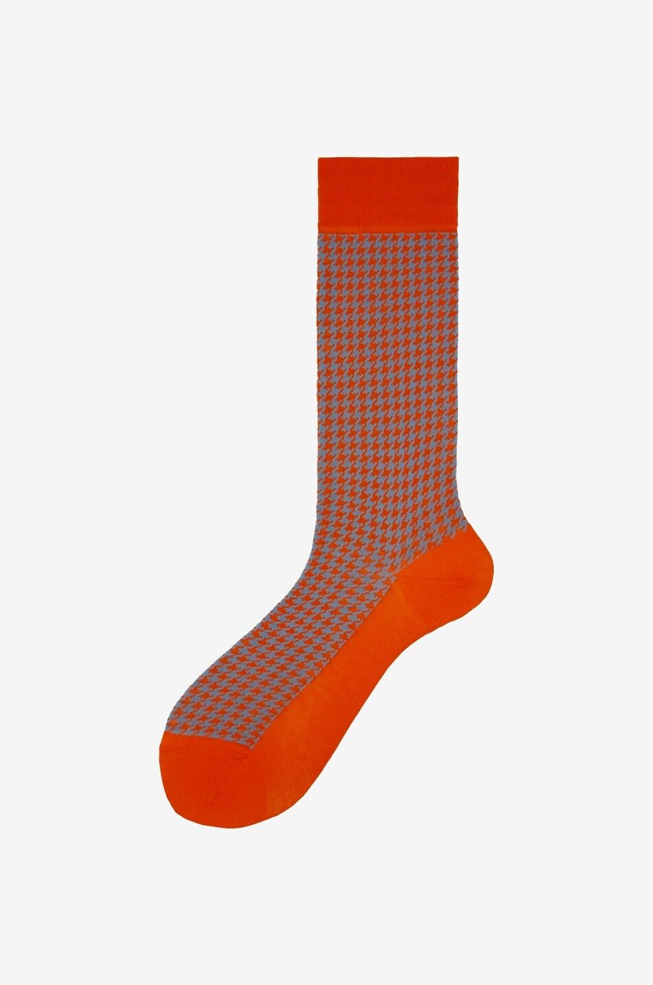 ALTO MILANO Ayan short houndstooth check socks Men ORANGE 1