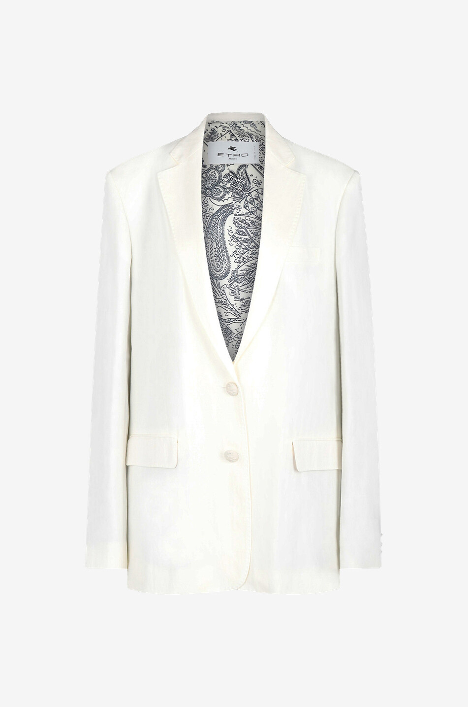Blazer fluide à boutonnage simple en gabardine