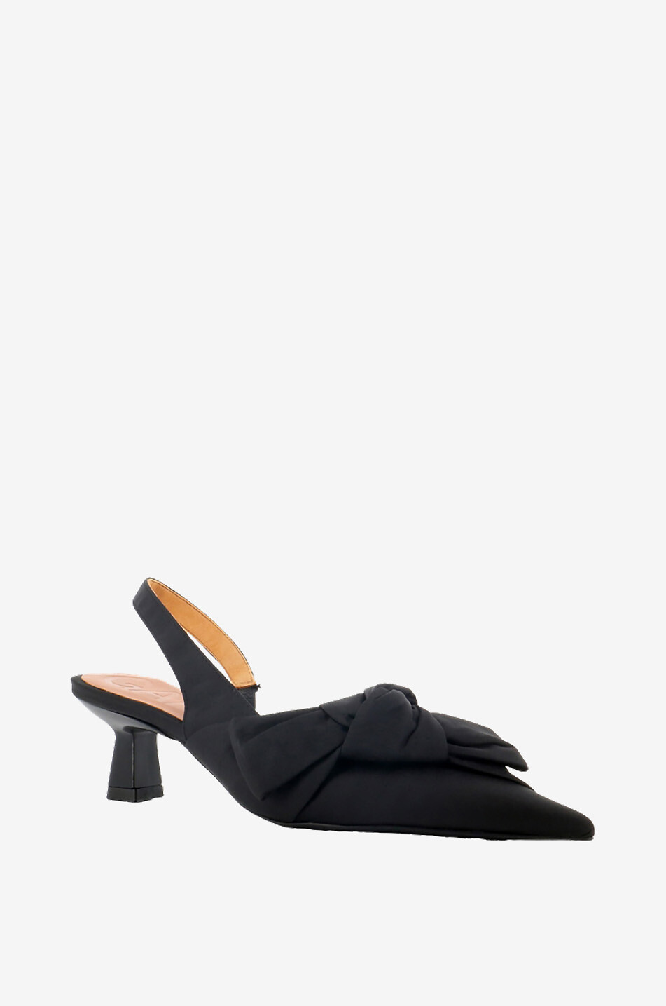 GANNI Soft Bow 50 fabric sling back pumps Women BLACK 1