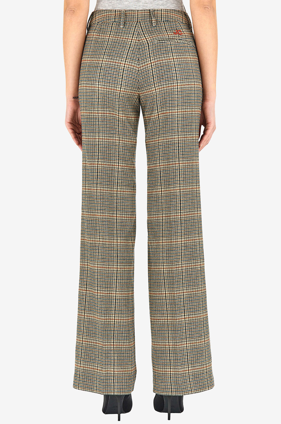 JACOB COHEN Lässige karierte Hose mit weitem Bein Damen BRAUN 4
