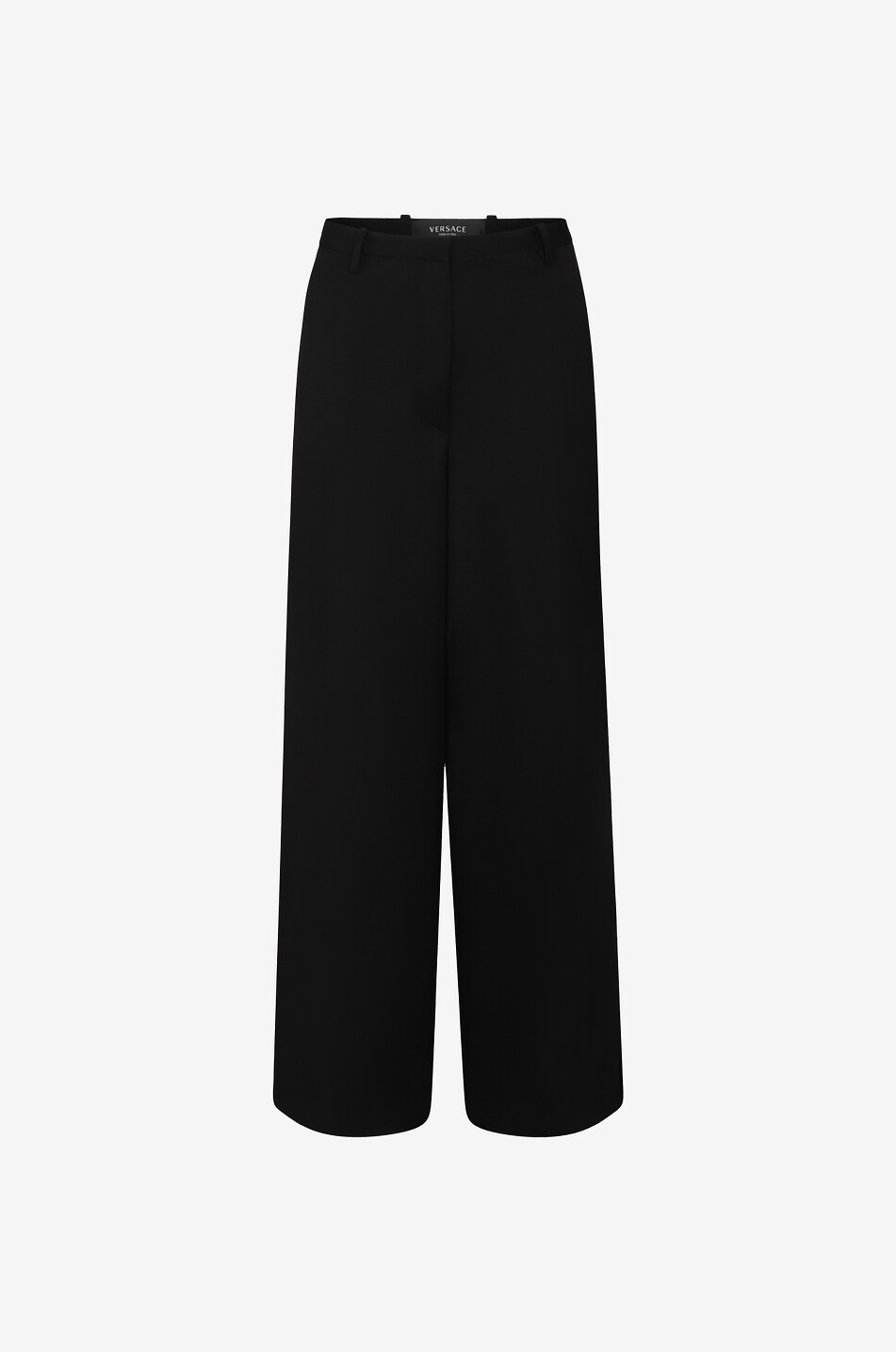 Hose mit weit ausgestelltem Bein und hoher Taille aus Wolle