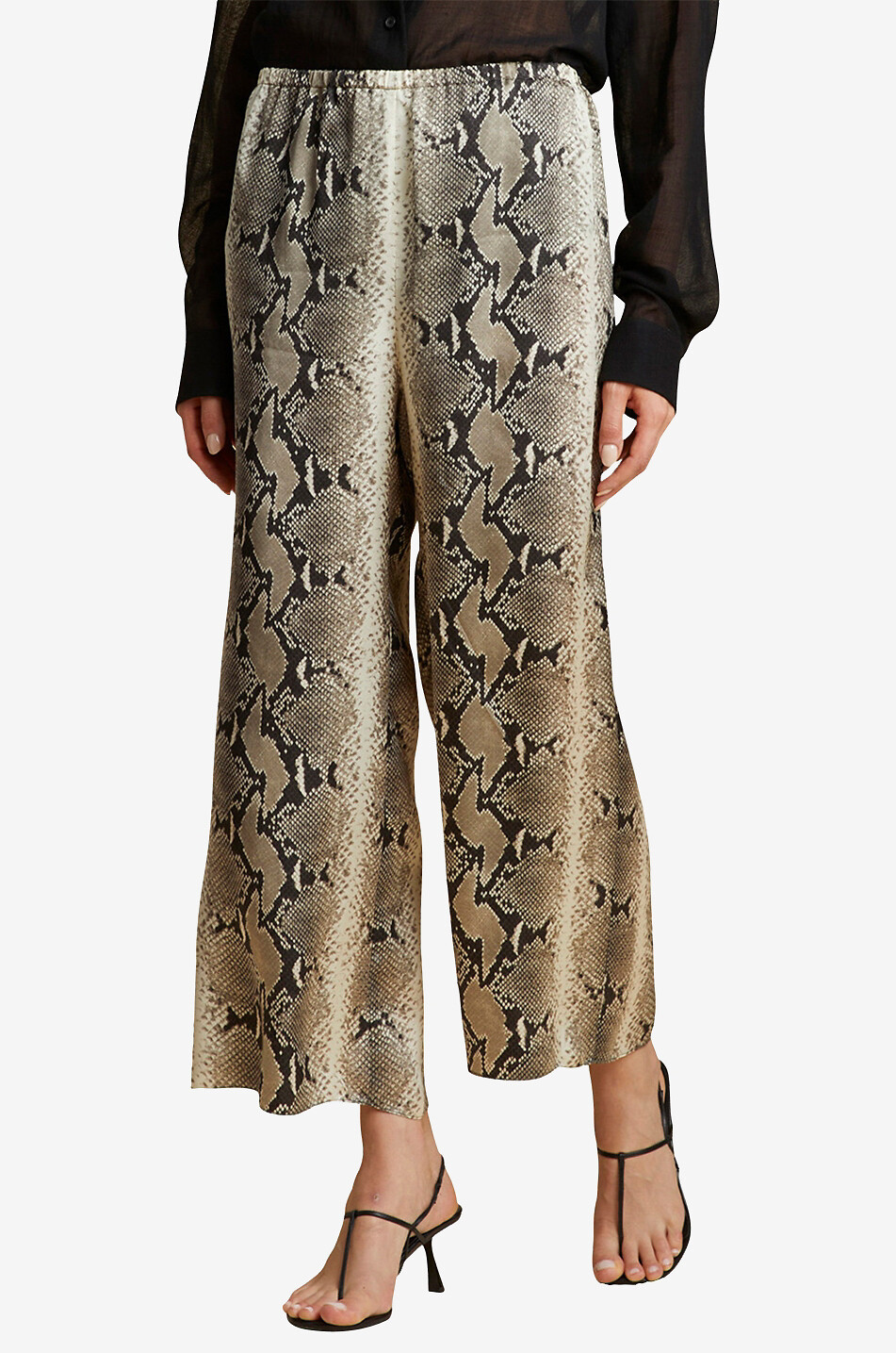 KHAITE Verkürzte Hose mit weitem Bein und Python-Print Mindy Damen BUNT 3