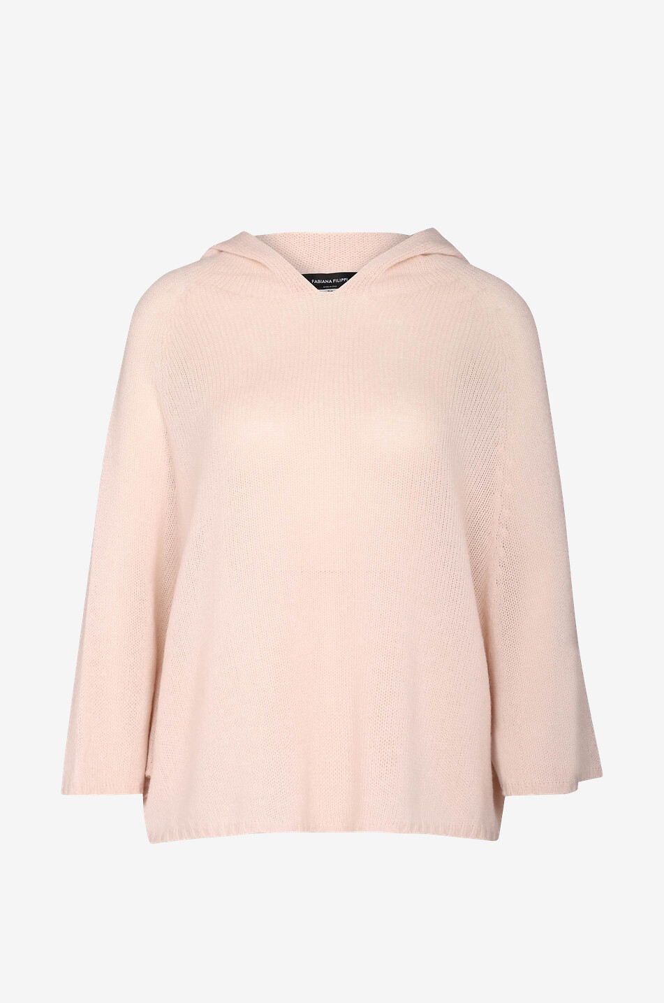 Kapuzenpullover im Poncho-Look aus Kaschmir