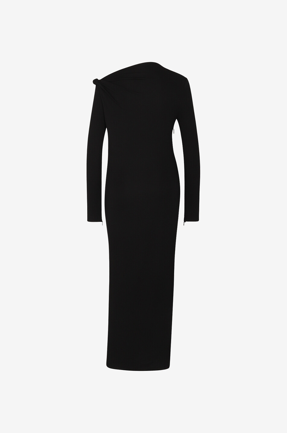 Robe longue en jersey à détail roulé
