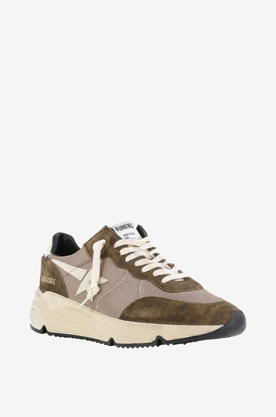 Baskets basses à lacets en mesh et daim Running Sole