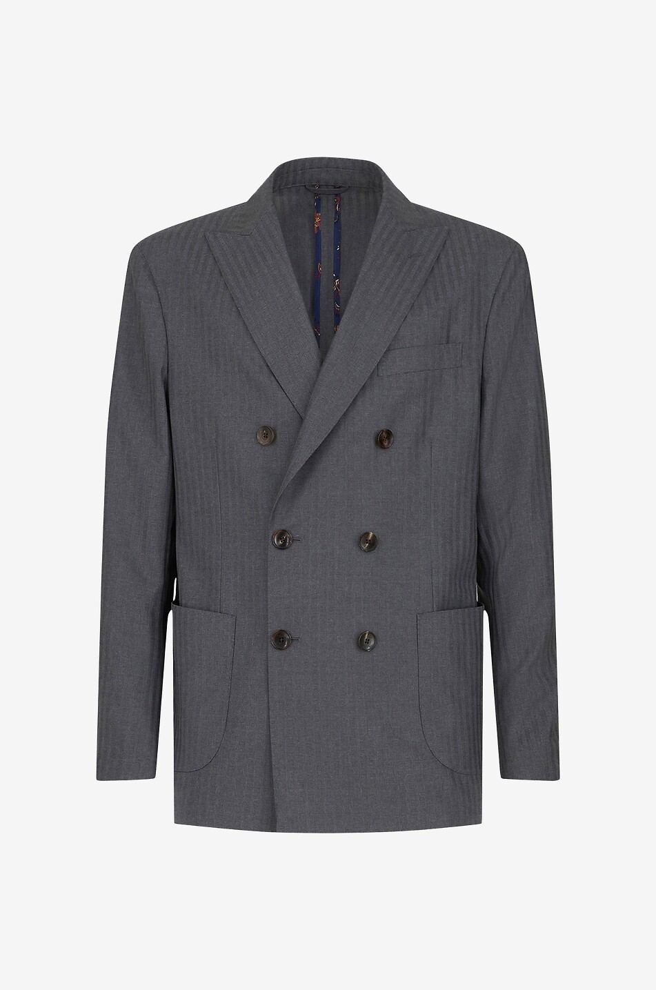 Double-breasted wool pinstripe blazer