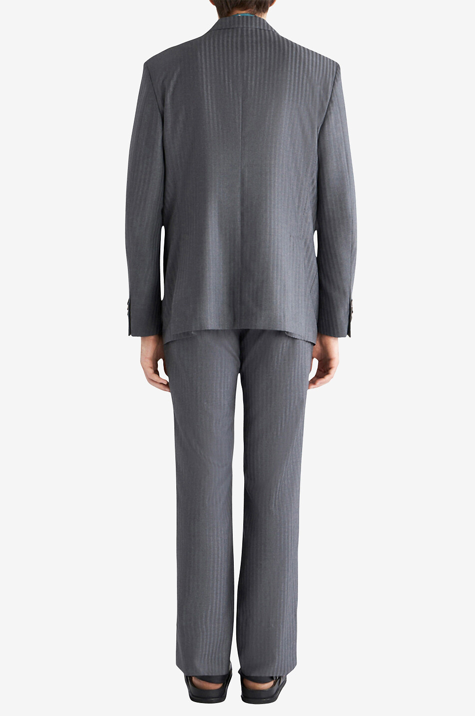 ETRO Double-breasted wool pinstripe blazer Men DARK GREY 4