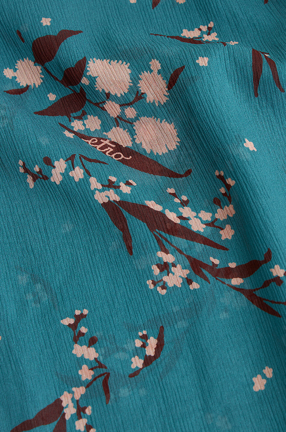 ETRO Flower printed silk crepe shirt Men MEDIUM BLUE 6