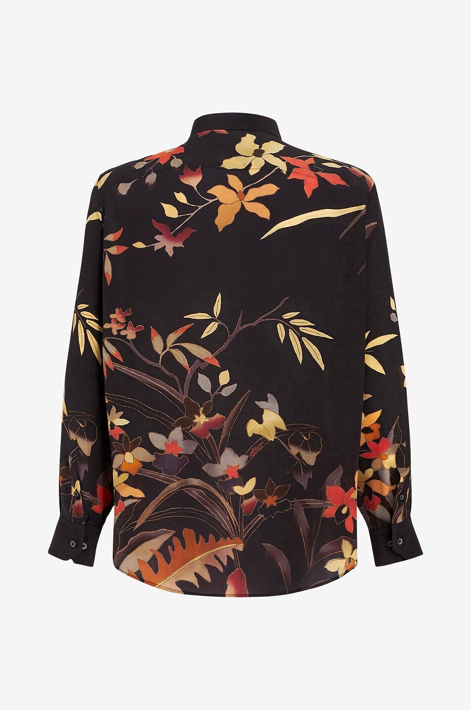 ETRO Chemise en soie à imprimé fleurs exotiques Homme NOIR 2