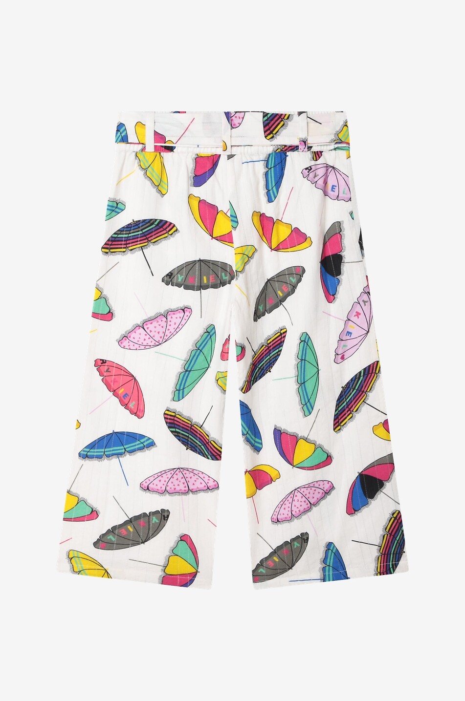 SONIA RYKIEL Parasol printed girl's cropped wide-leg trousers Girl WHITE 2