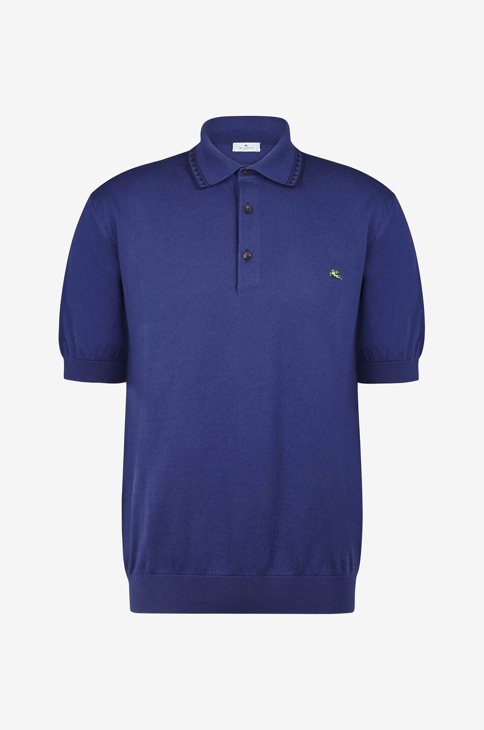 Polo en maille de coton à frise décorative