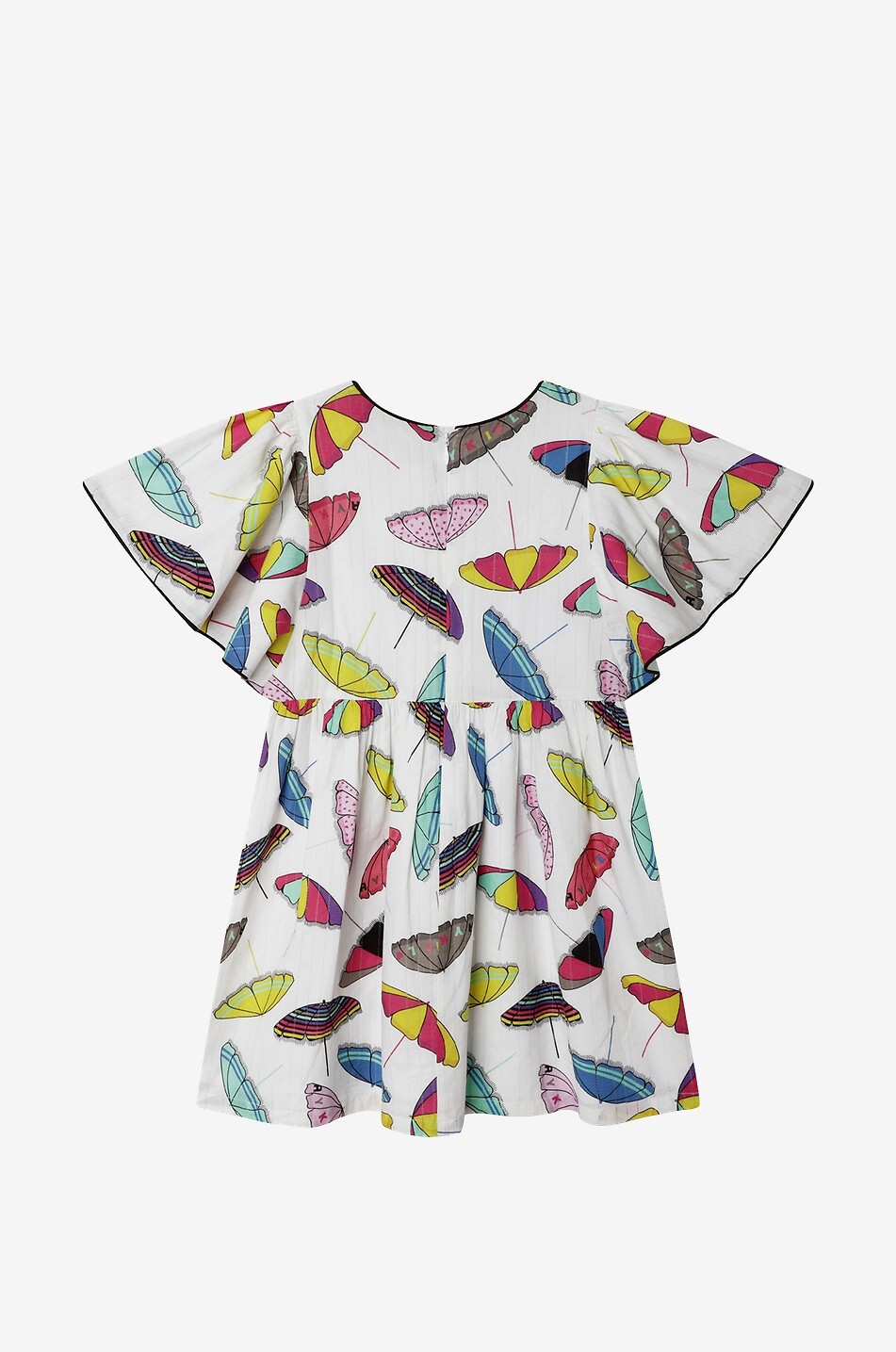 Robe courte fille en voile imprimé parasols