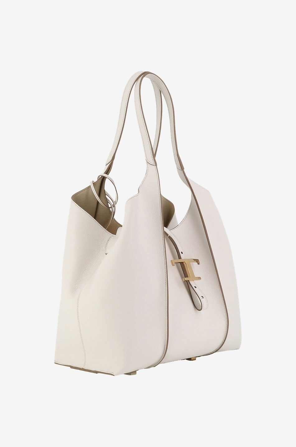 TOD'S T Timeless Mini grained leather tote bag Women EGGSHELL 2