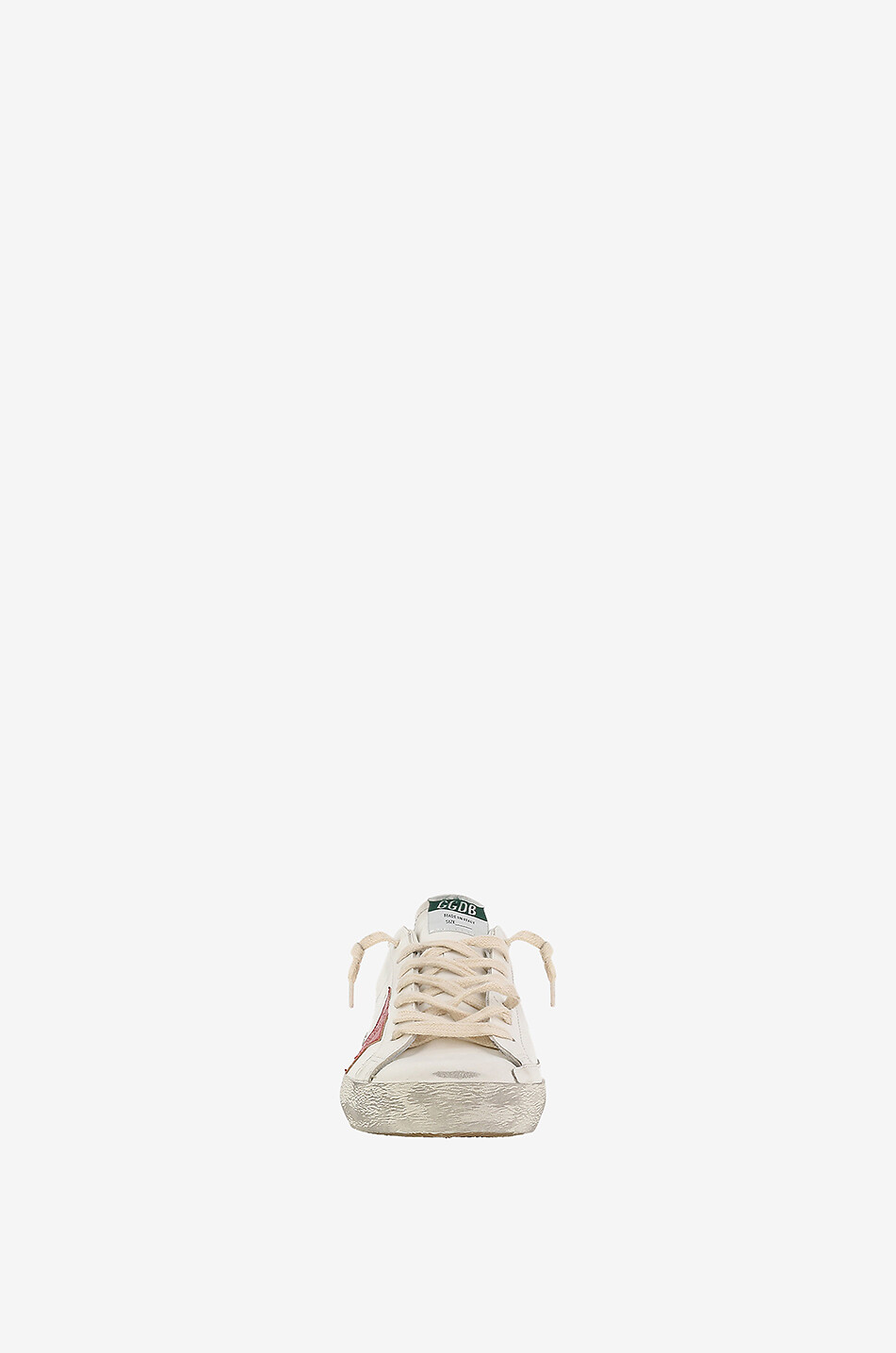 GOLDEN GOOSE Niedrige Ledersneakers mit rotem Metallic-Stern Super-Star Classic Herren WEISS 2