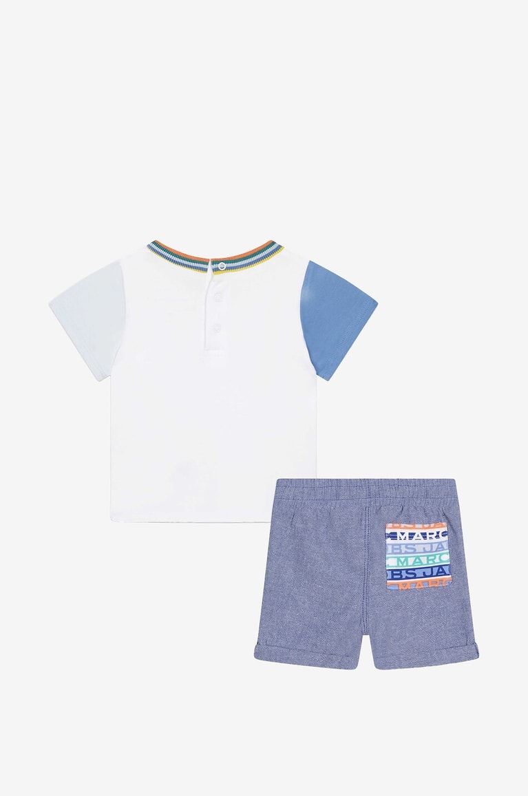 THE MARC JACOBS Logo printed cotton baby shorts and T-shirt Baby WHITE 2
