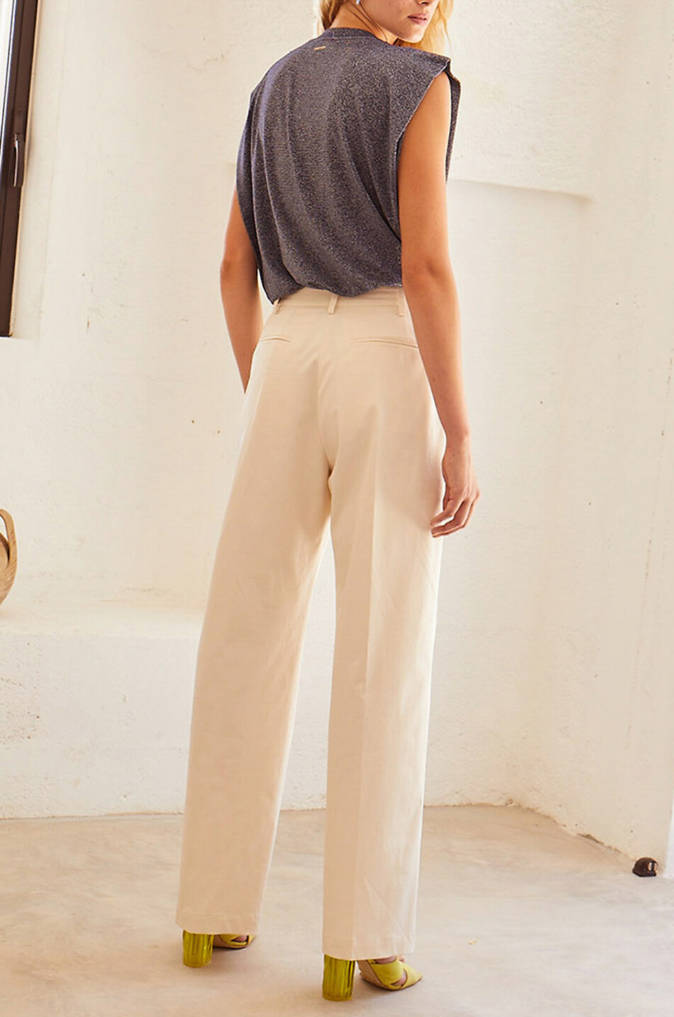 MOMONI Ebony cotton straight leg trousers Women Light beige 3