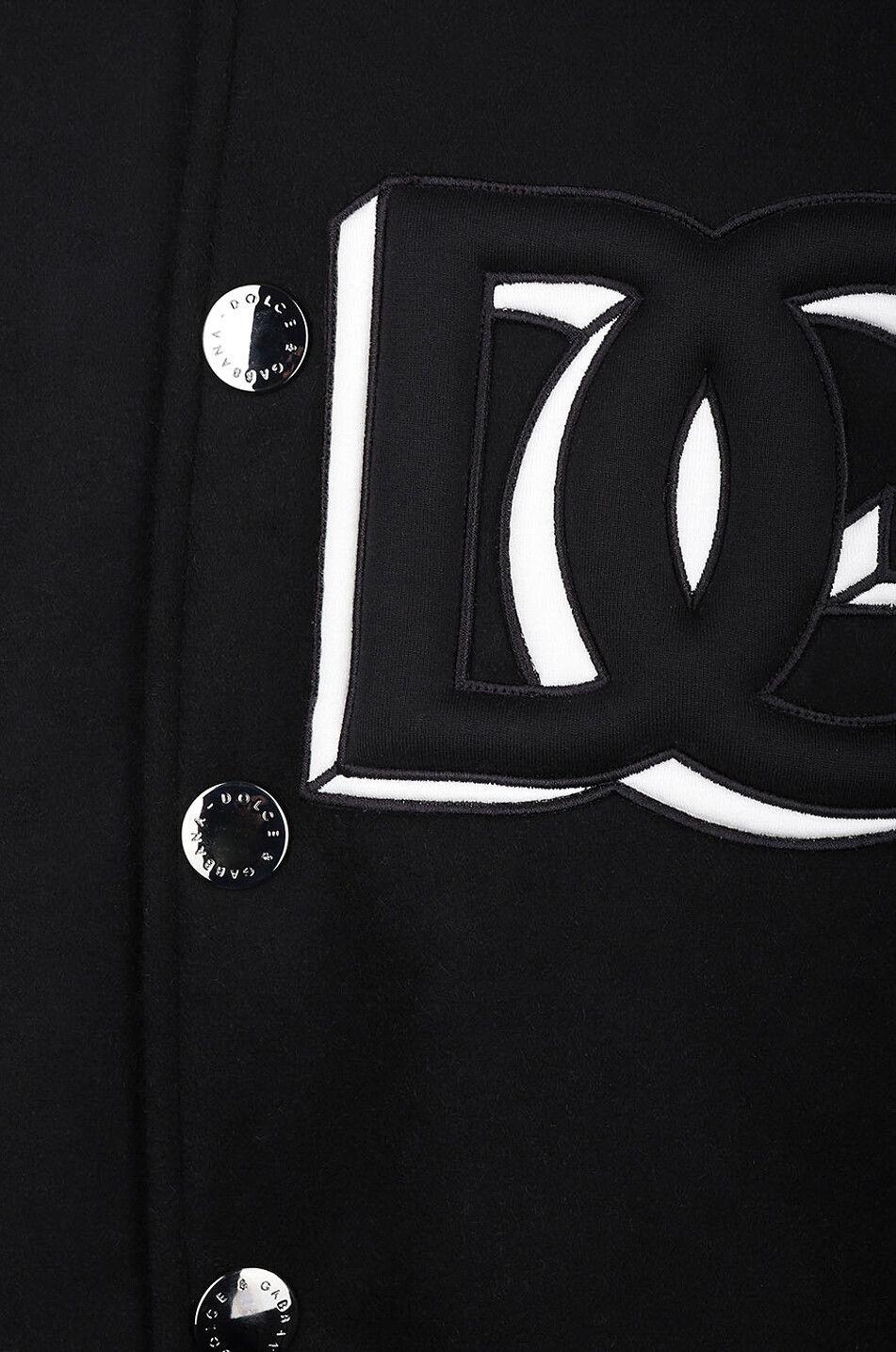 DOLCE & GABBANA DG patch adorned wool and nylon bomber jacket Men BLACK 3