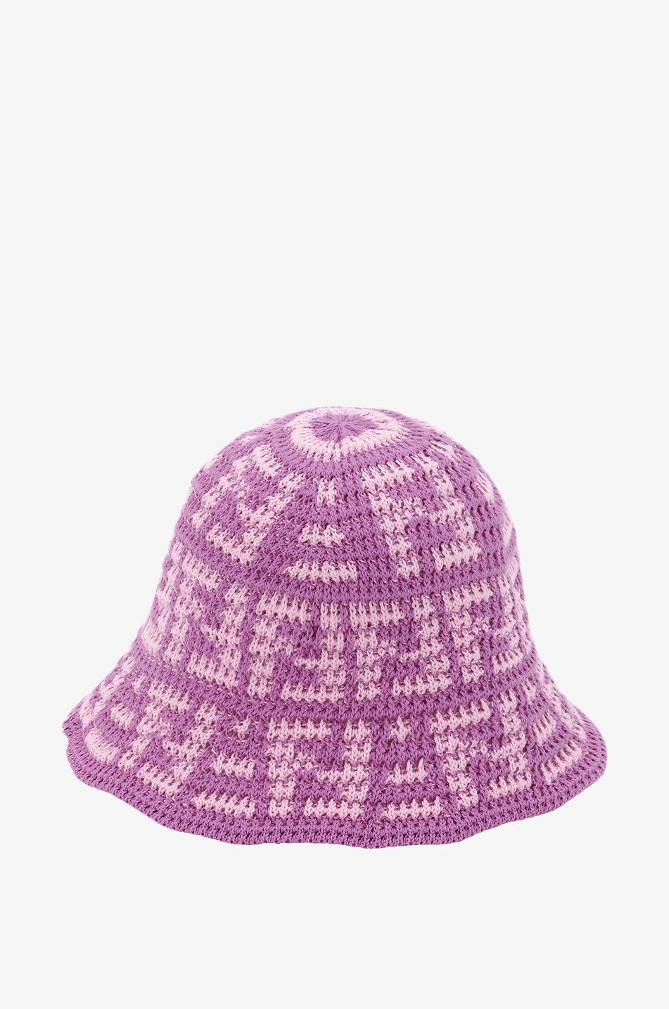FENDI Bob fille en maille ajourée FF All-Over Fille VIOLET CLAIR 1