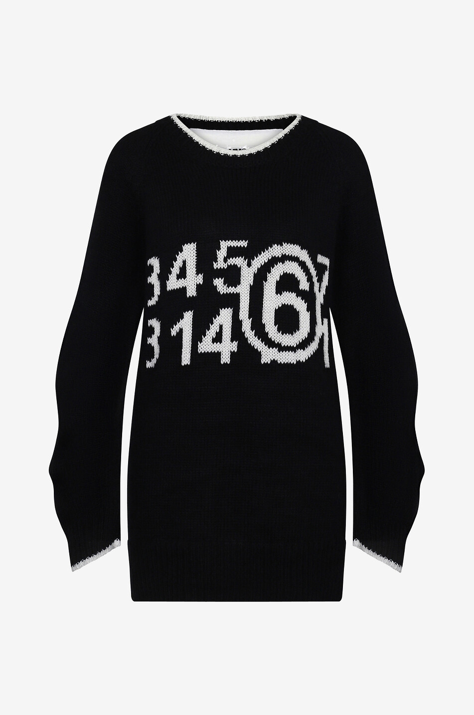 Materialmix-Jacquard-Pullover 3 4 5 6
