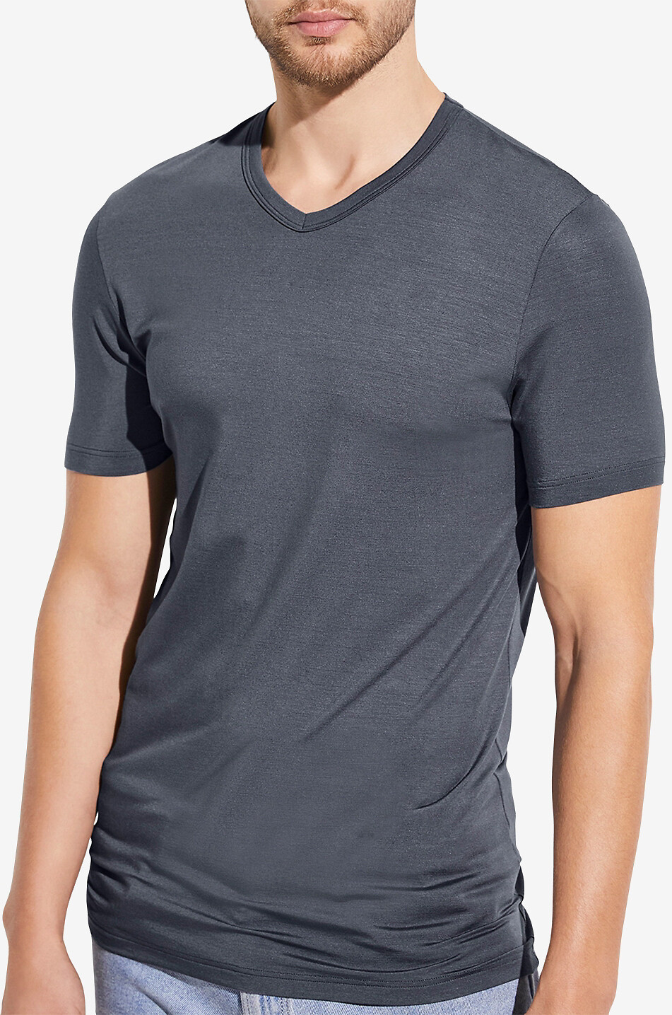 ZIMMERLI 700 Pureness V-neck T-shirt Men GREY 2