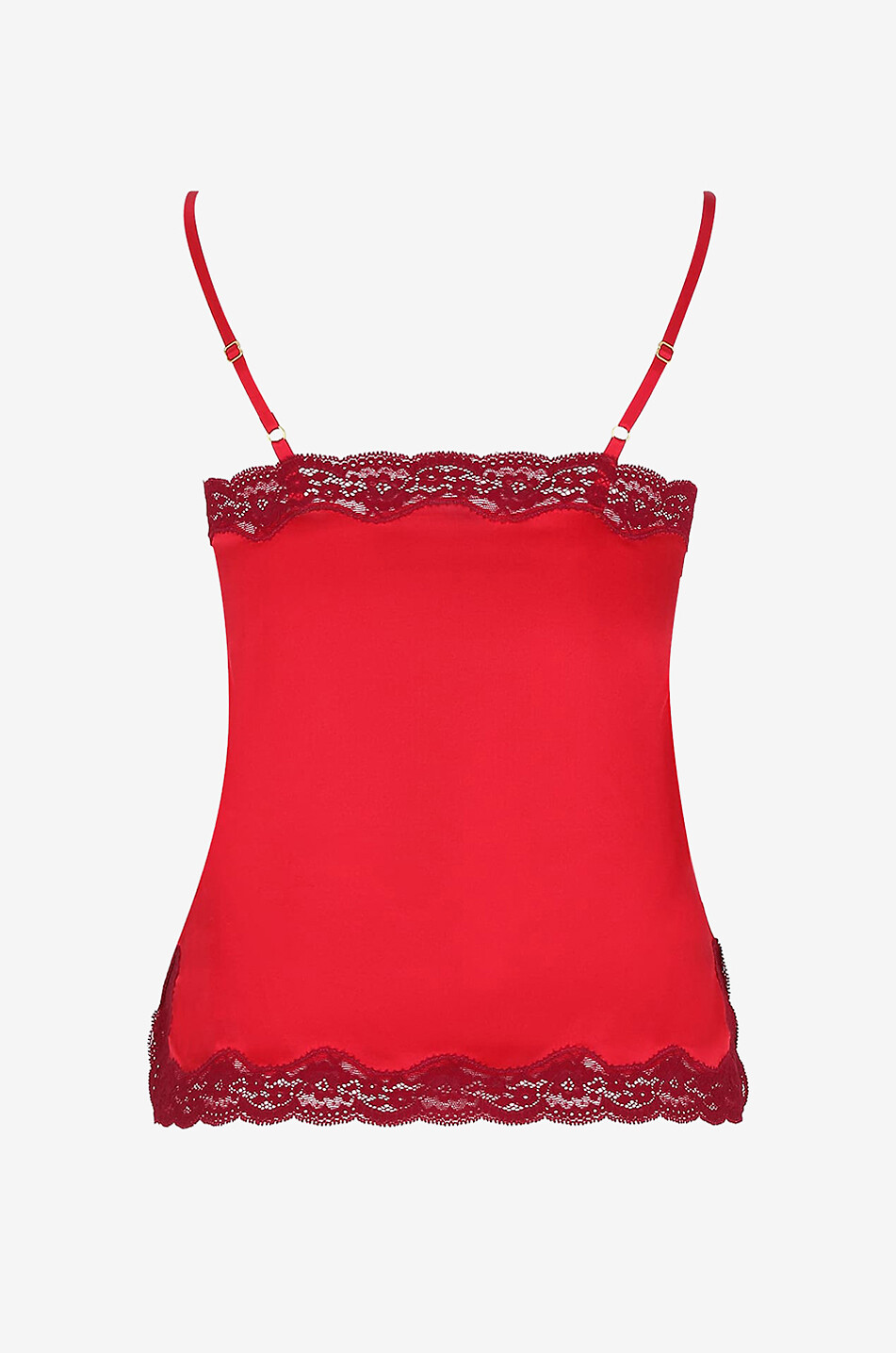 VANNINA VESPERINI Caraco en satin de soie embelli de dentelle Femme ROUGE 2