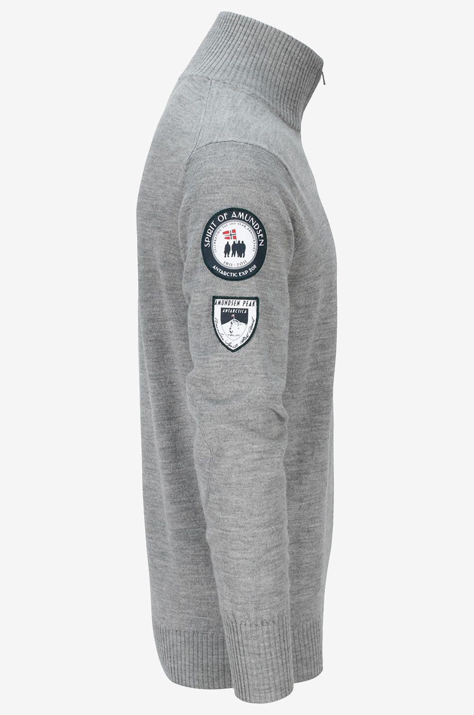 AMUNDSEN Peak M half-zip stand-up collar jumper Men LIGHT GREY 3