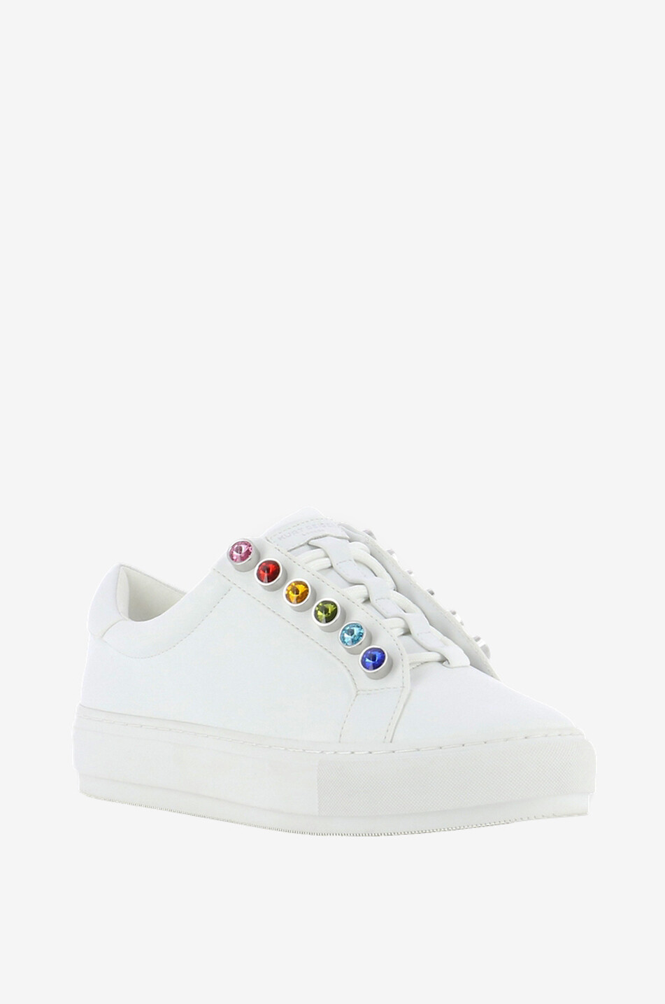 KURT GEIGER LONDON Liviah Chunky Rainbow low-top leather sneakers Women WHITE 1