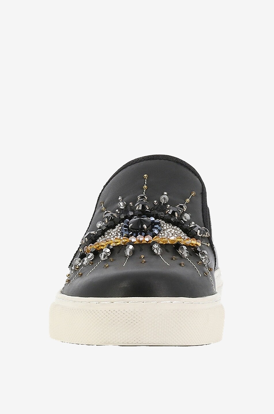 KURT GEIGER LONDON Baskets slip-on en cuir motif yeux Leah Eye Femme NOIR 2
