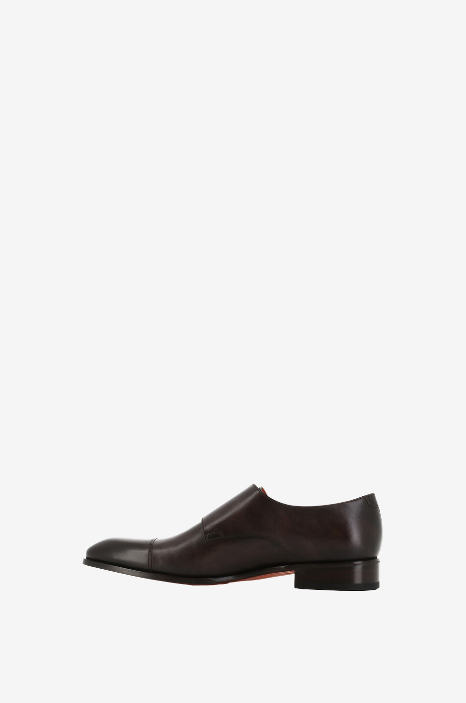 SANTONI Chaussures en cuir lisse à double bride Homme MARRON MOYEN 3