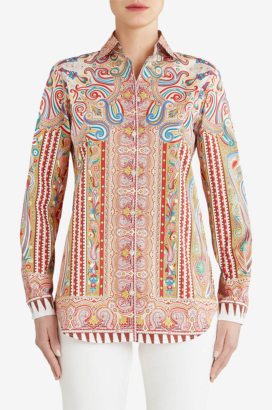 ETRO Schmales Hemd mit psychedelischem Paisley-Print Damen ROT 3
