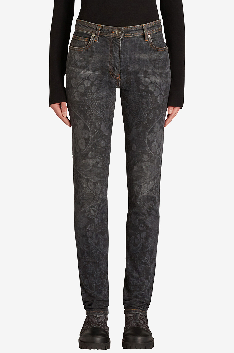 Skinny-Fit-Jeans mit mythologischen Motiven