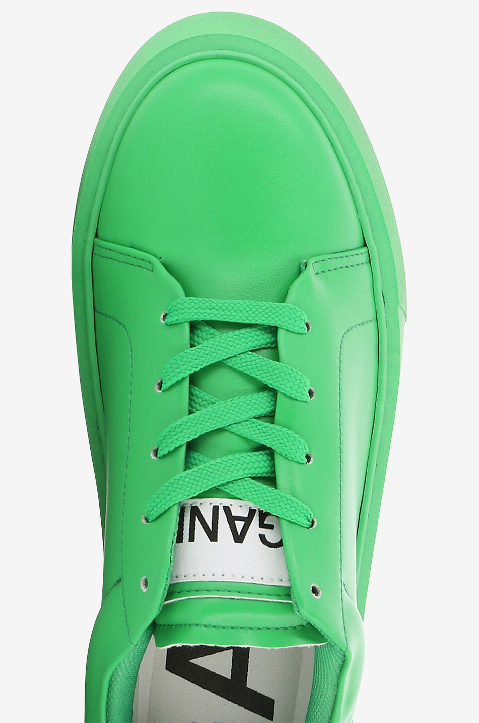 GANNI Vegea faux leather low-top lace-up sneakers Women GREEN 5