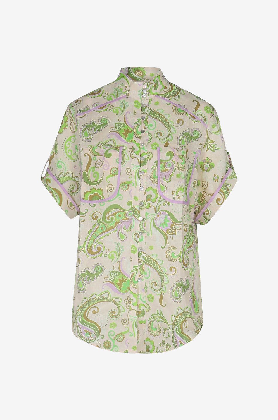 Kurzarm-Bluse aus Leinen Marta