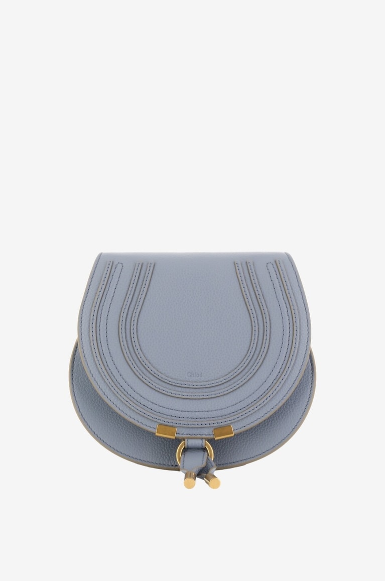 CHLOE Sac porté épaule en cuir grainé Marcie Small Femme BLEU 1