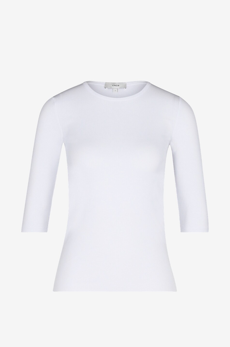VINCE Schmales T-Shirt aus Modal mit Dreiviertelärmeln Damen WEISS 1