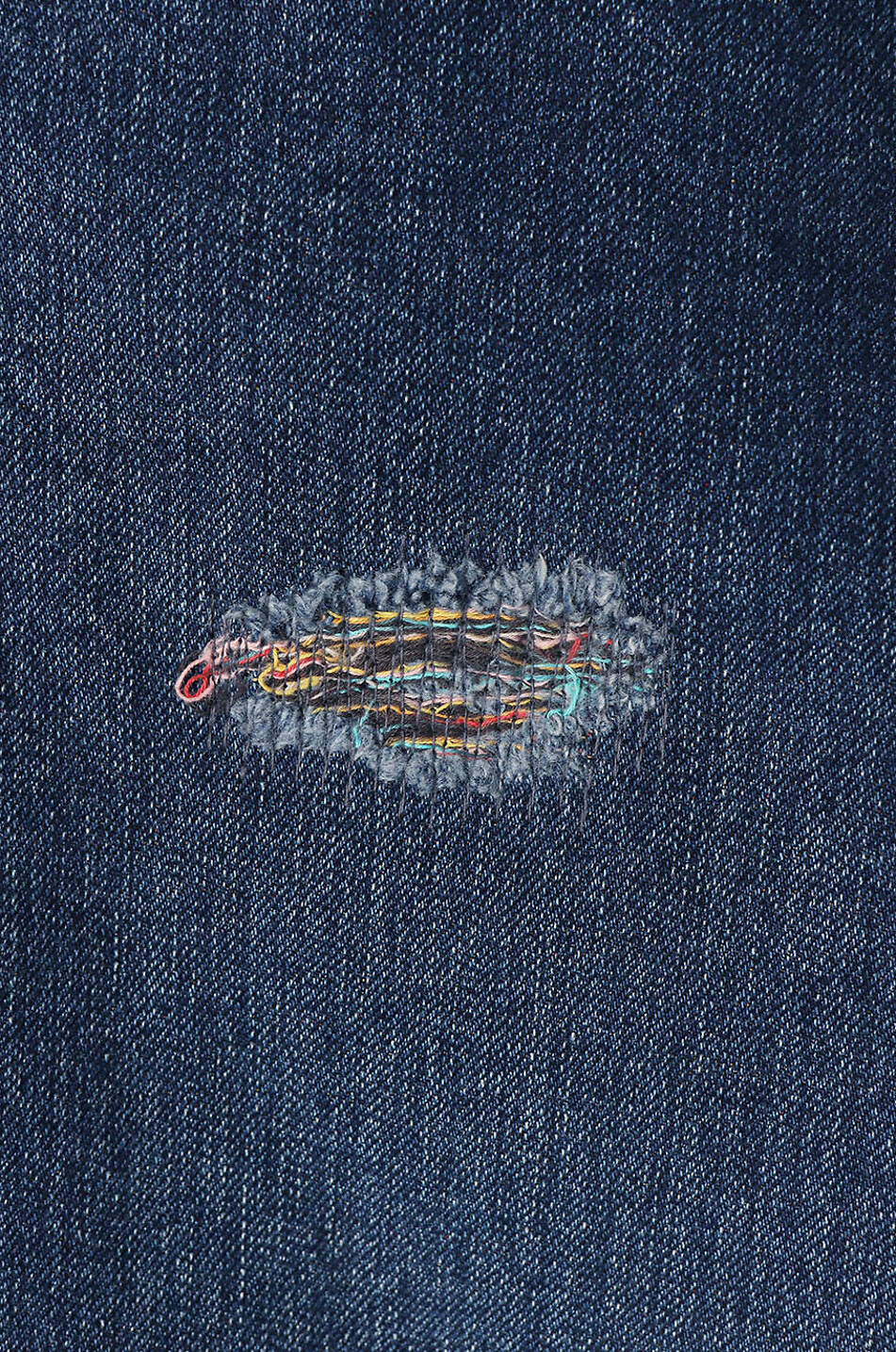 MISSONI Distressed straight-leg jeans with thread patches Men MEDIUM BLUE 3