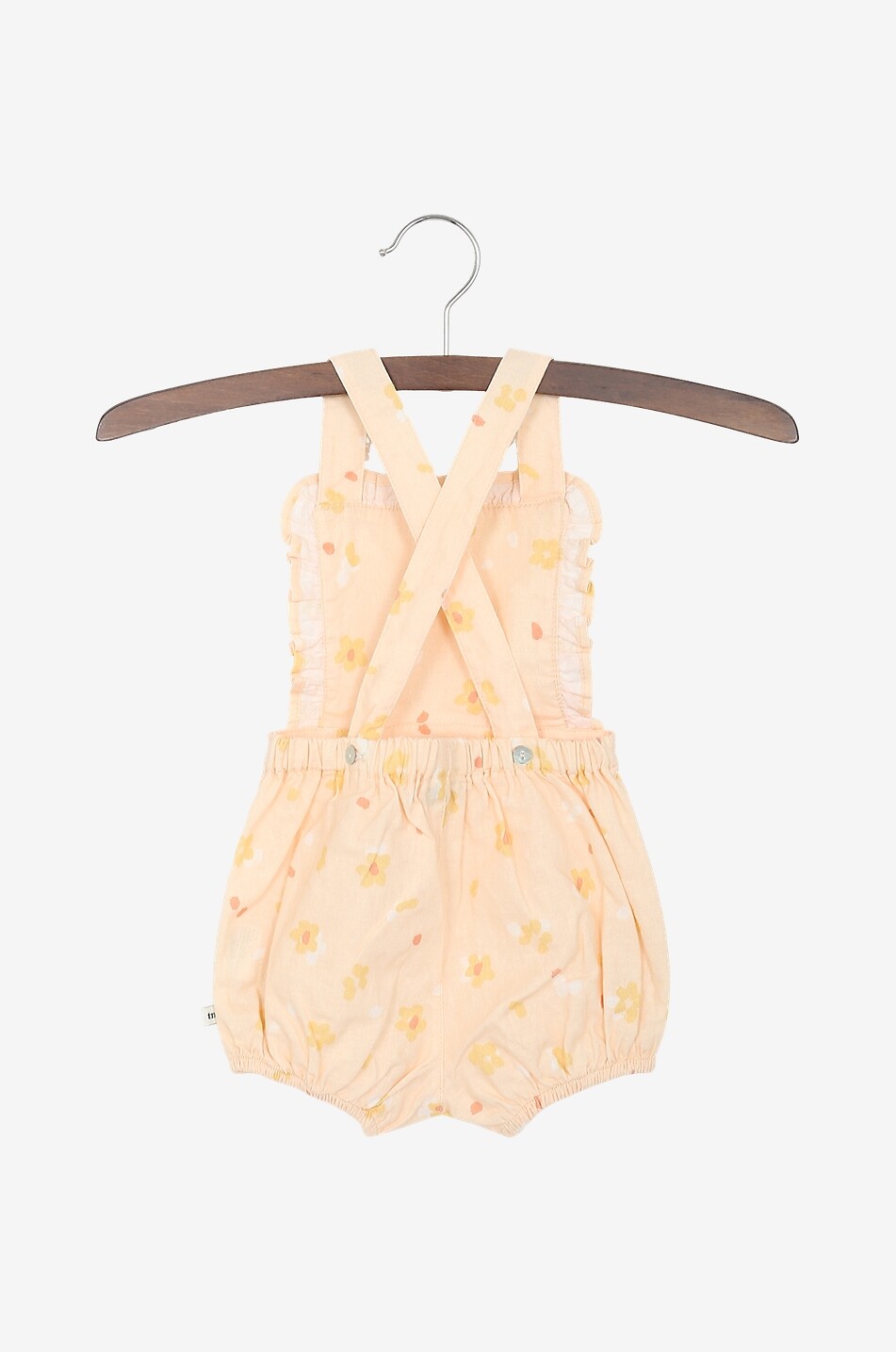 Limoncello floral linen blend baby dungarees