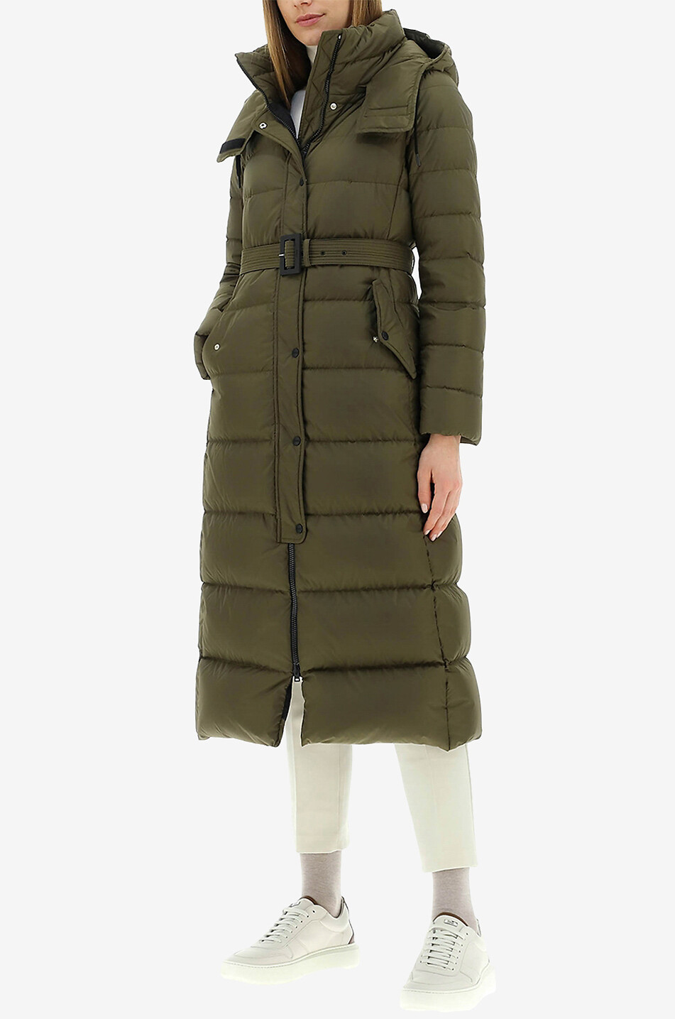 HERNO Lange Daunenjacke mit Gürtel Damen DUNKELGRÜN 3