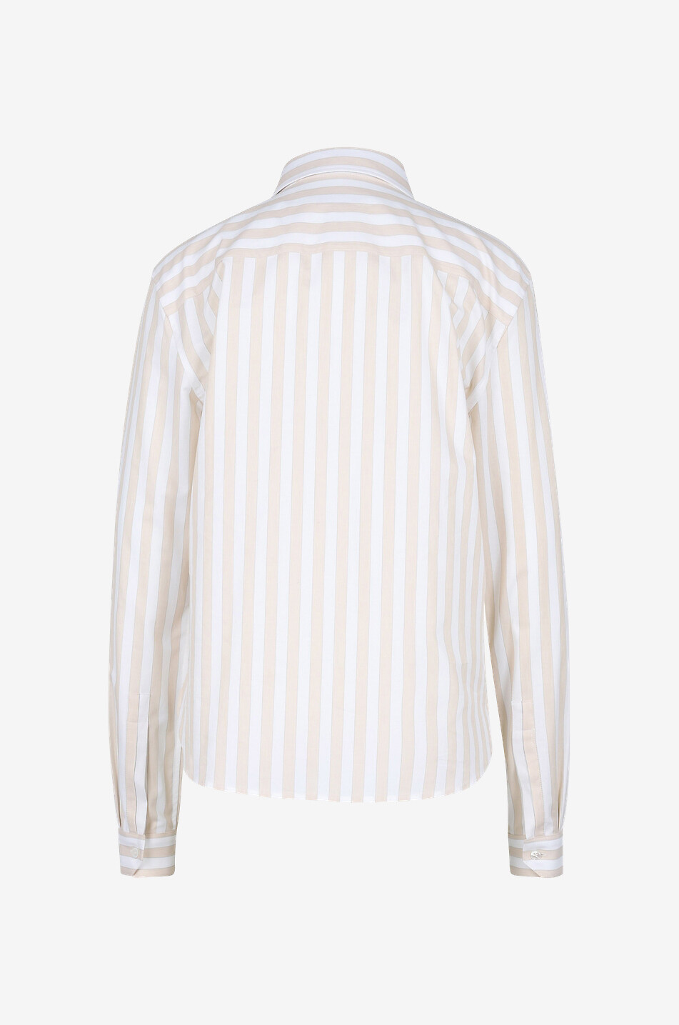 SAINT LAURENT PARIS Chemise rayée en coton bio Monogram Femme BLANC CASSE 2
