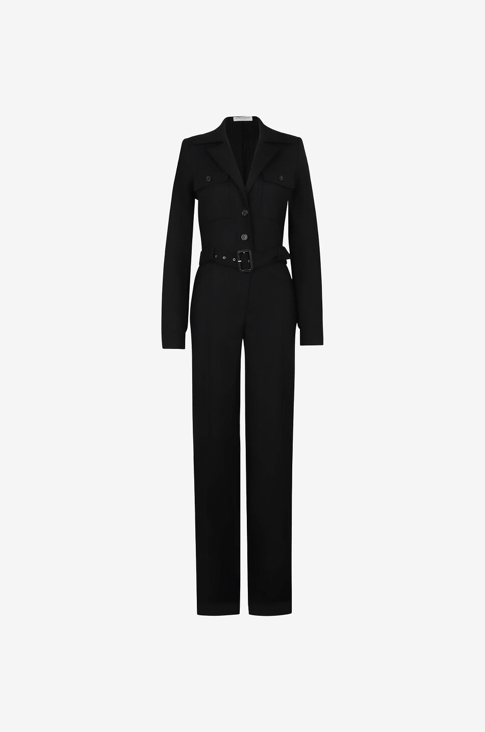 SAINT LAURENT PARIS Combinaison utilitaire en gabardine de laine Femme NOIR 1