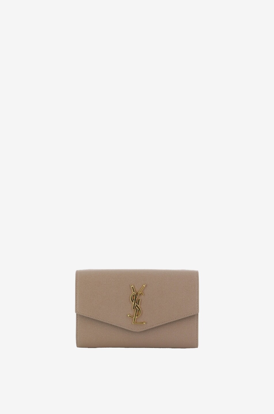 Uptown chain wallet in textured leather