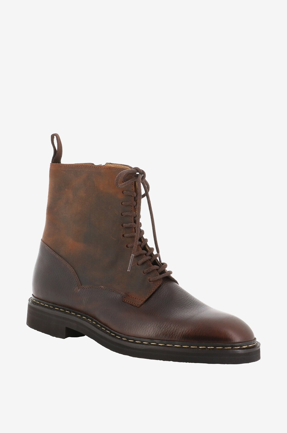 Perth vintage effect leather lace-up ankle boots